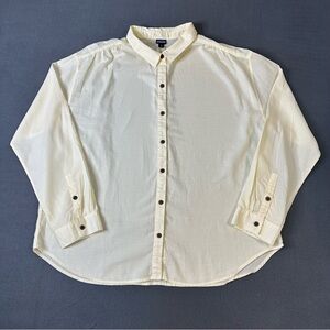 Patagonia Mens XL Organic Cotton Hemp Worn Wear Button Down Shirt Cream White